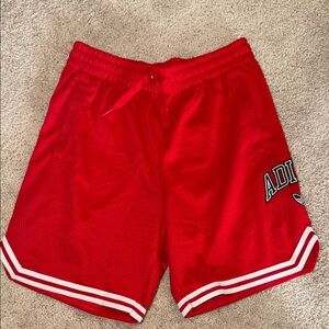 Adidas Boys Red Athletic Shorts